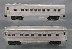 Two Lionel postwar O passenger cars in original boxes