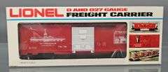 Three Lionel MPC era O freight cars in original boxes