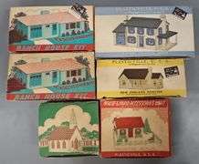 Six Bachmann Plasticville USA Building Kits in original boxes