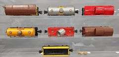 Seven Lionel prewar O gauge freight cars