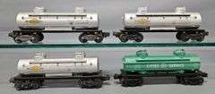 Four Lionel postwar O 6465 Tank Cars with three original boxes