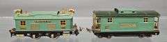 Lionel prewar O gauge box cab electric locomotive and caboose