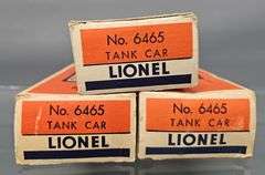 Four Lionel postwar O 6465 Tank Cars with three original boxes