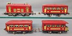 Lionel prewar O gauge red electric passenger set