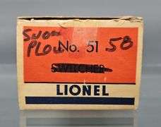 Lionel postwar O 58 Great Northern snow plow with incorrect original box
