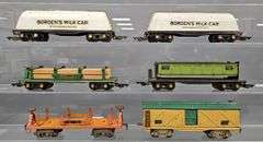 Six American Flyer prewar O  freight cars