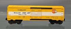 Lionel postwar O buttercup yellow 6464-500 Timken box car in original box