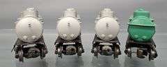Four Lionel postwar O 6465 Tank Cars with three original boxes