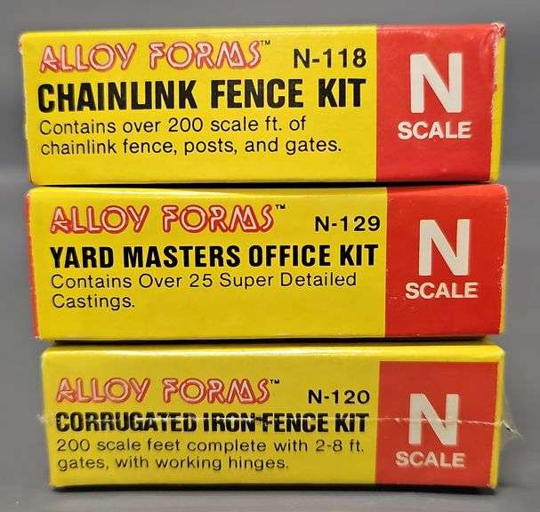 Alloy Forms N Scale Chainlink Fence, Yard Masters Office, Corrugated Iron Fence Kits