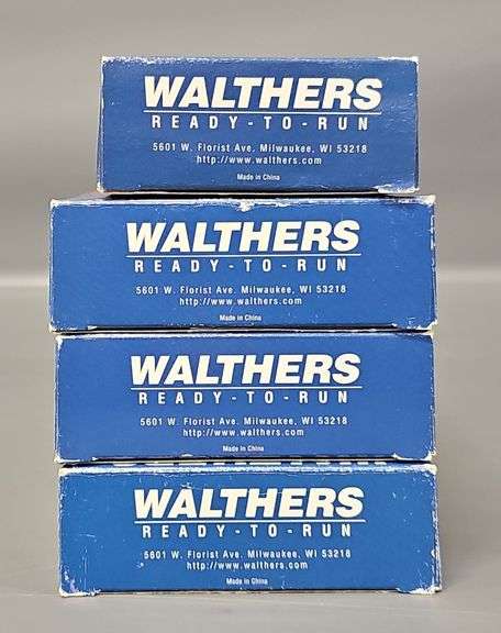 Four Walthers HO Scale Amtrak Passenger Cars in original boxes