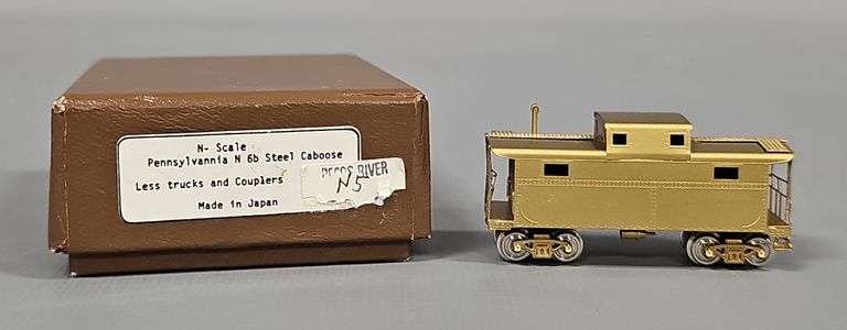 Pecos River N Scale Brass Pennsylvania N 6b Steel Caboose in original box