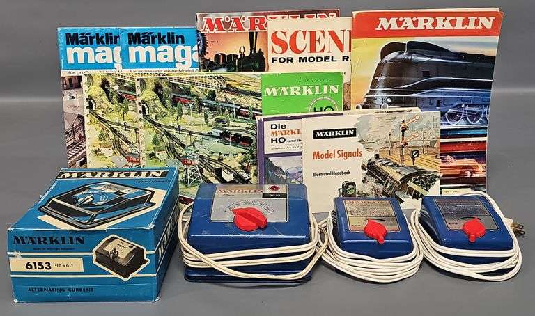 Four Marklin HO Scale Train Transformers Plus Marklin Magazines