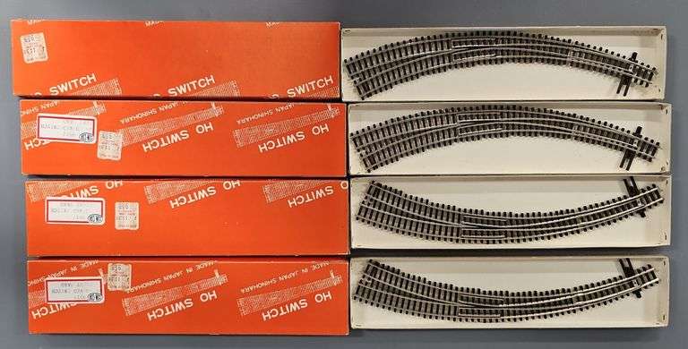 Four Shinohara N Scale #4 Train Switches in Original boxes