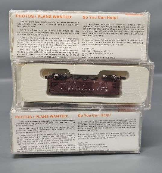 Factory sealed Con-Cor N Scale Pennsylvania Quad Hopper 12 Pack