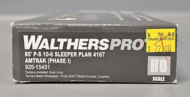 Walthers Proto HO Scale Amtrak Phase I 85' P-S 10-6 Sleeper 4167