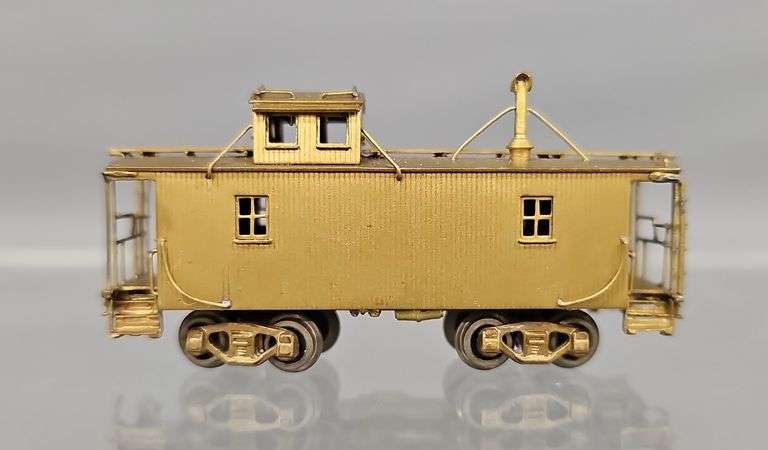 NJ Custom Brass N scale Brass Pennsy N6b off center Caboose in original box