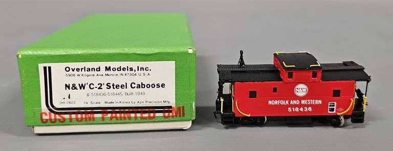 Custom Painted Overland Models N scale Norfolk & Western C-2 Steel Caboose in original box