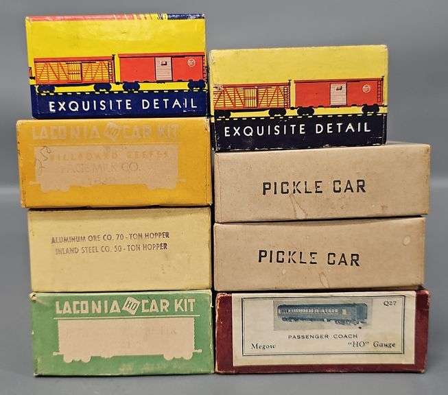 Eight Vintage Varney, Manor, Megow and Laconia HO Gauge Train Car Kits