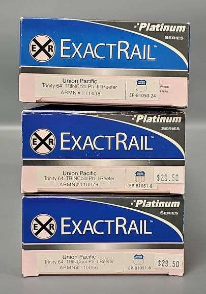 Three Exact Rail Platinum Series Union Pacific Trinity Reefers