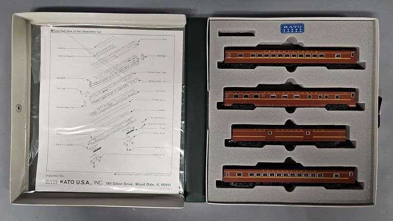 Kato N scale 106-028 PRR Railroad Smooth Side Passenger 4 Car Set in original box