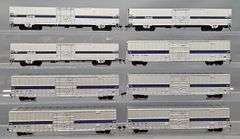 Eight Amtrak Phase IV HO Scale Express Material Handling Cars