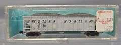 Nine Atlas N Scale Western Maryland Gravel Hopper Cars in Clear Cases