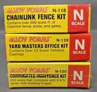 Alloy Forms N Scale Chainlink Fence, Yard Masters Office, Corrugated Iron Fence Kits