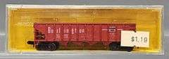Eight AHM Minitrains N Scale Open Hopper Cars in Clear Cases