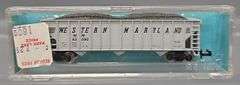 Nine Atlas N Scale Western Maryland Gravel Hopper Cars in Clear Cases