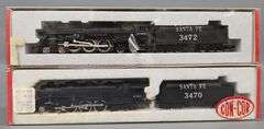 Two Con-Cor Kato N Scale Santa Fe 4-6-4 Hudson steam locomotives in original boxes