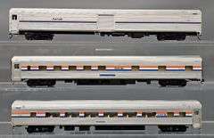 Three HO Scale Amtrak Passenger Cars