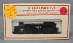 Bachmann custom painted Bev-Bel N gauge P&LE GP-40 Diesel locomotive in original box