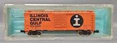 Ten Atlas N Scale Box Cars in Clear Cases