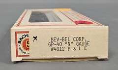 Bachmann custom painted Bev-Bel N gauge P&LE GP-40 Diesel locomotive in original box