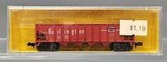 Eight AHM Minitrains N Scale Open Hopper Cars in Clear Cases