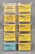 Ten Atlas HO Scale 40' Box Cars in Clear Cases