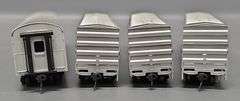 Group of  Walthers HO Scale Amtrak Baggage, Box Car & Material Handling Cars