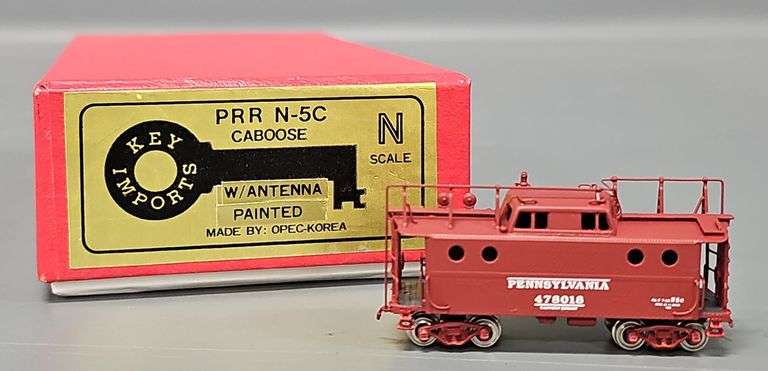 Key Imports N Scale Brass PRR N-5C Pennsylvania Caboose in original box