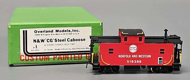 Custom Painted Overland Models N Scale Brass N&W CG Steel Caboose in original box