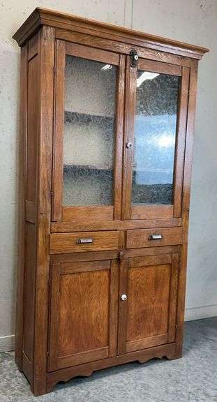 American Oak Kitchen Cabinet ca 1900-1920s image