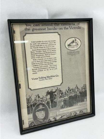 Framed Victor Talking Machine Co. Advertising Print image