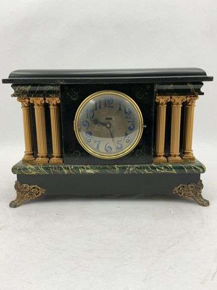 E. Ingraham Mantel Clock with Faux Marble image