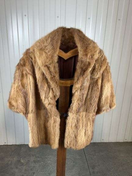 Vintage Coyote Fur Stole Cape Jacket image