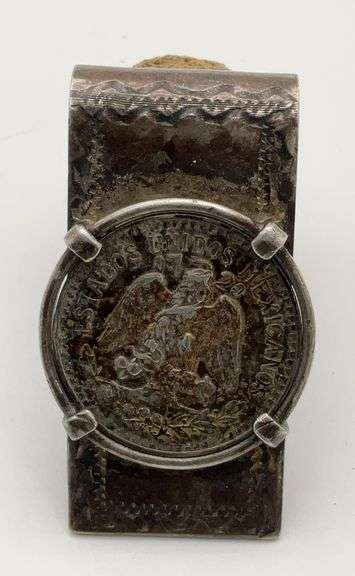 Mexican 50 Centavos Coin Silver Money Clip image