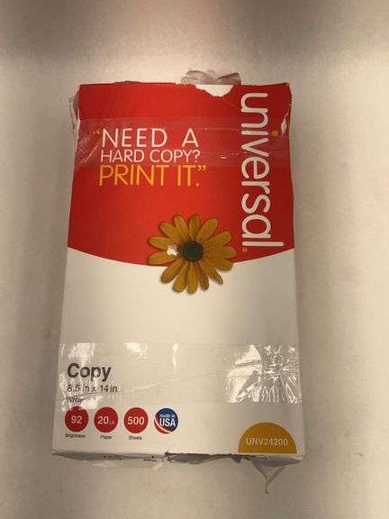 Three Packs of Universal 8.5" x 14" Printer Paper (1500 Sheets Total) image
