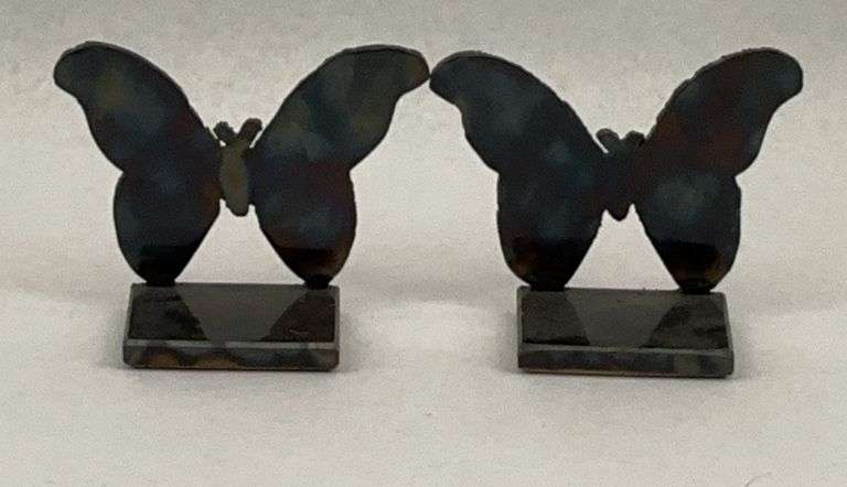 Pair of Metal Butterfly Bookends image