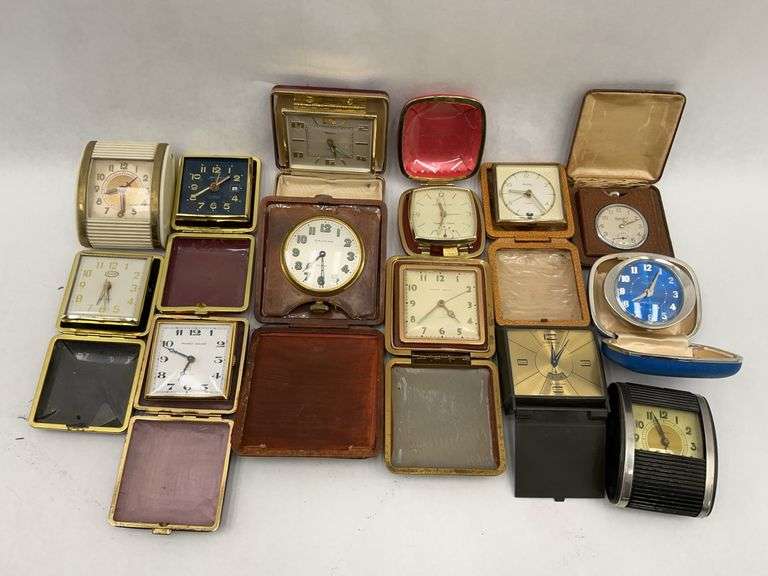 Lot of Assorted Travel Alarm Clocks - Untested image