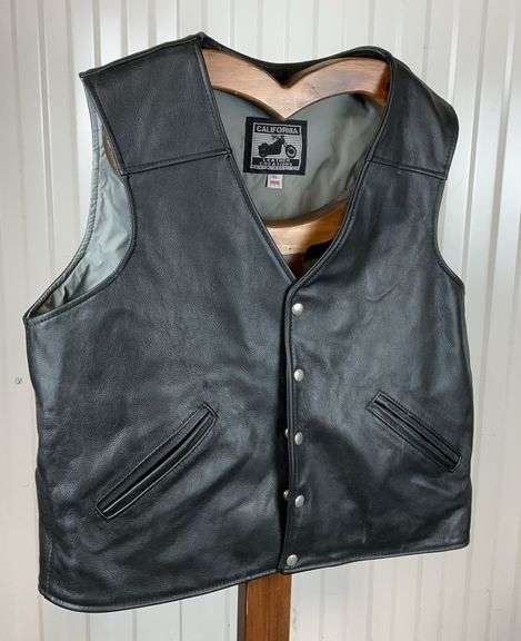California Leather Creations Motorcycle Vest Size XL image