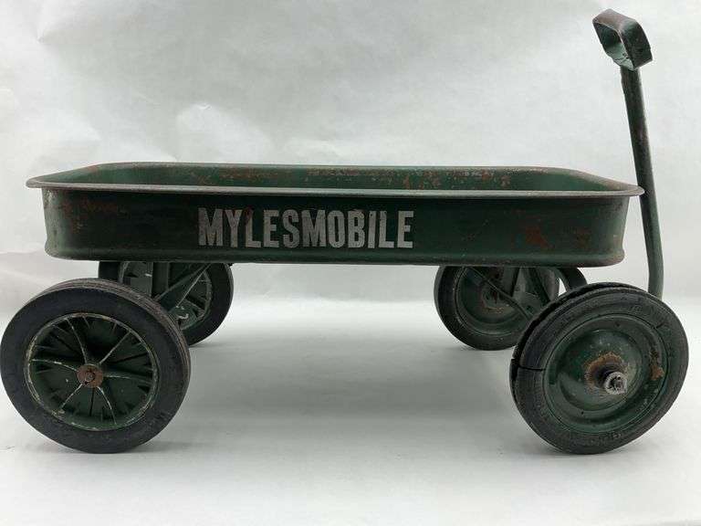 Vintage Mylesmobile Green Metal Wagon image