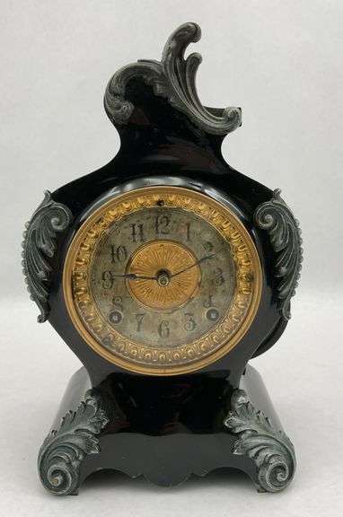 Ansonia Black Marble Mantel Clock image